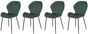 Set 4 scaune K538 velvet verde