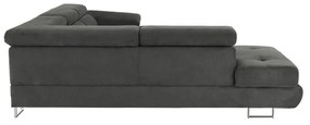 Set canapea cu spaţiu de depozitare, gri, material textil, stânga, BUTON R
