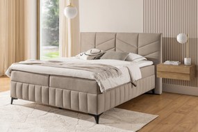 Pat Boxspring Penia 180x200 cu spațiu de depozitare - catifea bej Element 6