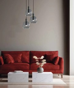 Lustra LED cu 3 pendule design modern Vicun negru 38cm