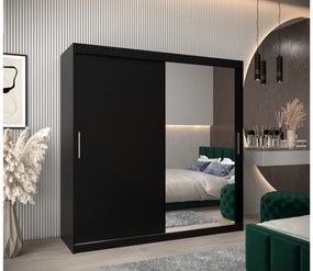 Dulap de haine 200 cm Toki 2 (negru mat + negru mat). 1065018