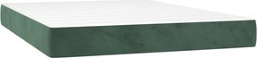 vidaXL Saltea cu arcuri buzunar, fermitate medie, verde închis, 140x200x20 cm, catifea