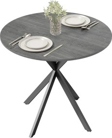 HOMCOM Masă rotundă de bucătărie, 80 cm, blat compact, PAL, metal, Gri | Aosom Romania