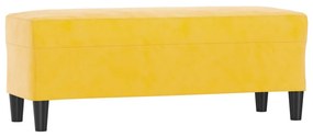 349427 vidaXL Bancă, galben, 100x35x41 cm, catifea