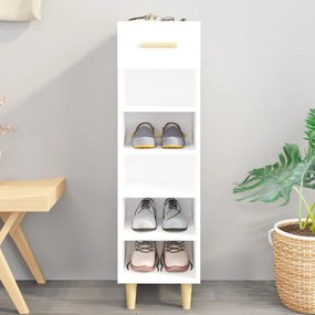 vidaXL Pantofar, alb extralucios, 30x35x105 cm, lemn prelucrat