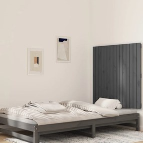 824885 vidaXL Tăblie de pat pentru perete, gri, 95,5x3x90 cm, lemn masiv pin