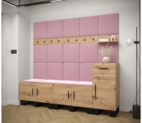 Set mobilier pentru hol Amanda 8 (Stejar artisan + roz). 1085921