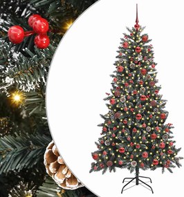 vidaXL Brad de Crăciun artificial Verde 180 cm PVC și Plastic și Oțel