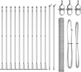 vidaXL Stâlp de gard. Argintiu 25 x 1,6 m (plasă de 13 mm) Oțel