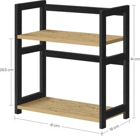 Etajera pentru birou NORDEKO 41x41 cm, neagra / stejar artisan