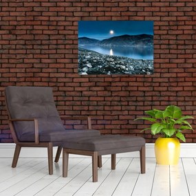 Tablou pe sticlă - Islanda noaptea (70x50 cm)