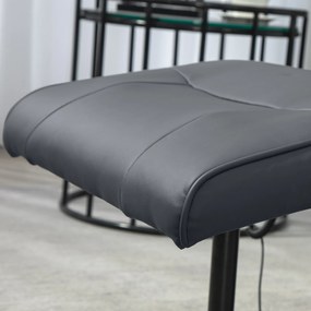 HOMCOM Fotoliu de masaj cu scaun, Scaun ergonomic cu 10 puncte de vibrații, Piele artificială, 76 x 81 x 105 cm, Gri închis | Aosom Romania