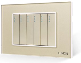 Intrerupator Mecanic 6 Posturi LUXION cu Rama din Sticla, Standard Italian, 3M
