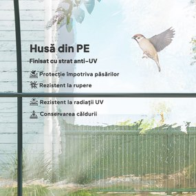 Outsunny Sera 3 x 2 x 2m cu Usa Rulanta si Fereastra, Transparent | Aosom Romania