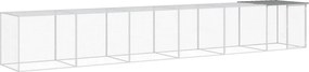 vidaXL Coteț pui cu acoperiș gri deschis 603x98x90 cm oțel galvanizat