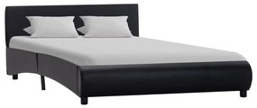 vidaXL Cadru de pat, negru, 140 x 200 cm, piele ecologică