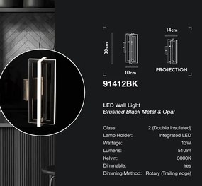 Aplica de perete LED design modern Belle negru
