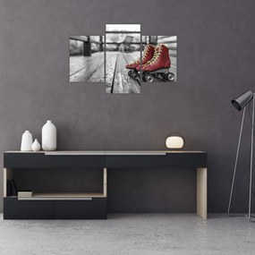 Tablou cu pantofi cu role vechi roșii (90x60 cm)