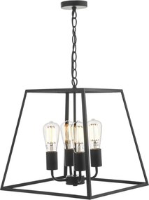 Där Lighting ACA8622 - Candelabru suspendat pe lanț ACADEMY 4xE27/60W/230V negru