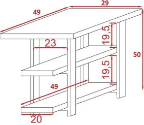 Masuta de cafea lemn ,Homs, seria A-620, 49X 29 x 50 cm,30020