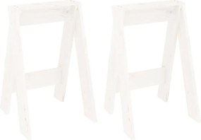 vidaXL Scaune, 2 buc., alb, 40x40x60 cm, lemn masiv de pin