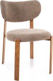 Scaun lemn tapitat Rin D 256 cappuccino/stejar - H79 cm