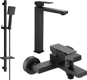 Mexen Uno DQ45 set de baie, negru - 71413DQ45-70