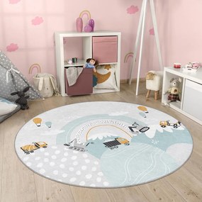 Covor pentru copii lavabil ø150 cm Snowy Hills – Mila Home