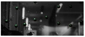 Tablou abstract - bilele verzi (120x50 cm)