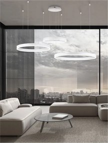 Lustra LED dimabila design circular MOTIF 3 ring alb
