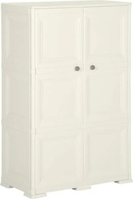 vidaXL Dulap din plastic, 79x43x125 cm, vanilla ice, design de lemn
