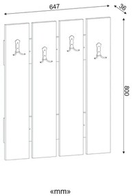 Cuier de perete ANITA 80x64,7 cm alb