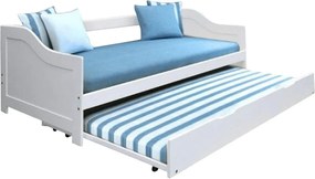 Pat cu pat suplimentar, lemn de pin / alb, 90x200, INTRO