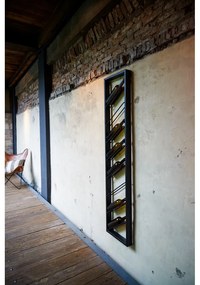 Raft pentru sticle de vin negru pentru perete din metal număr de sticle 8 36x160x6 cm Malbeo – Light &amp; Living