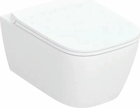 Set vas WC suspendat Geberit Smyle TurboFlush alb cu spalare verticala si capac softclose