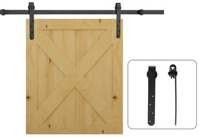HOMCOM Kit de ușă cu glisare pentru sistem de galandaj cu ușă cu grosimea de 20-25 mm lățime maximă 0,9 m greutate maximă 20 Kg oțel negru | Aosom Romania