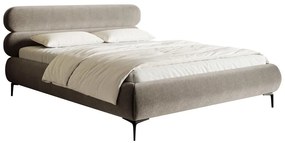 Pat matrimonial 160 cm Rirri 160B (cu somieră) (gri bej + negru). 1099895