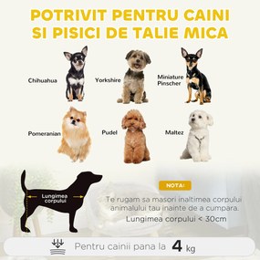 PawHut Canapea Rotundă pentru Câini din Țesătură de Pluș și Lemn cu Pernă Suplimentară din Bumbac, Ø40,5x33 cm, Gri | Aosom Romania