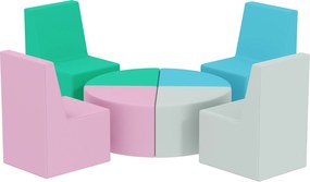 AIYAPLAY Set 8 piese blocuri din spumă pentru copii blocuri moi cu design masă și scaun pentru cățărat blocuri din PU multicolor | Aosom Romania