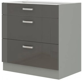 Dulap inferior de bucătărie Gonir 80 D 3S BB (gri + gri). 1032727