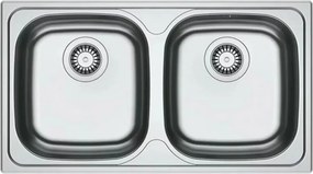 Chiuveta bucatarie inox Franke Spark 78x43.5 cm cu 2 cuve fara picurator finisaj texturat
