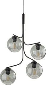 Lustră LED suspendată pe cablu CESAR 4xE27/15W/230V negru/gri fumuriu