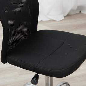 Vinsetto Scaun de Birou Ergonomic Rotativ Fara Cotiere, Inaltime Ajustabila cu 5 Roti Spatar Transpirant, Negru, 43x46x100cm | Aosom Romania