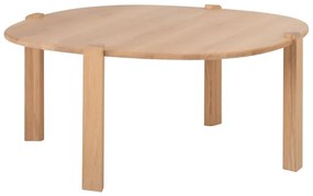 Măsuță de cafea în culoare naturală rotundă din lemn de stejar ø 100 cm Kulin – Gazzda