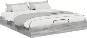 vidaXL Cadru de pat otoman Sonoma gri 203 x 160 x 25 cm Lemn prelucrat
