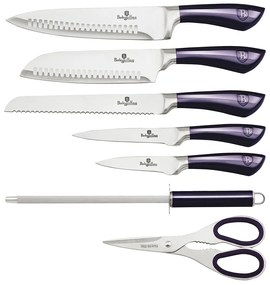 Set cutite 8 piese cu suport Purple Berlinger Haus BH 2670