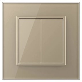 Intrerupator Dublu Mecanic Cap Scara LIVOLO cu Rama din Sticla – Serie Noua