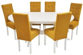SET MASA COLOR 1 FIXA 180/95/75 CM + 6 SCAUNE TAPITATE