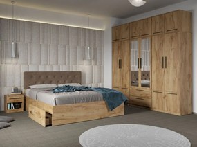 Set mobila dormitor 4 piese Stejar Levi C32