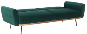 Canapea extensibilă, material textil Velvet smarald, FASTA